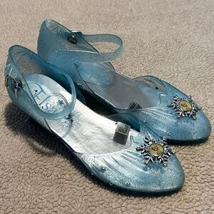 DISNEY STORE Frozen Blue ELSA Costume Light Up Shoes Size 2 3 NEW Tag Sticker